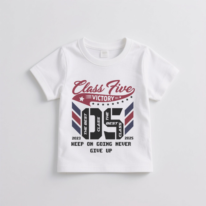 "Class Five Victory" Trendy Printed Short Sleeve - Image 2