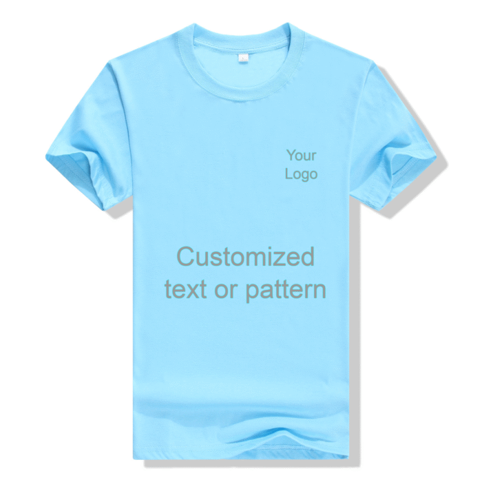 Premium Cotton Blank T-Shirt  (Cyan)