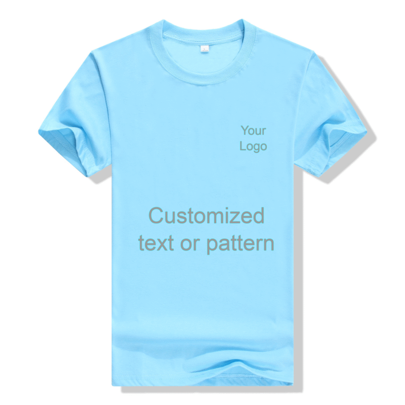 Premium Cotton Blank T-Shirt  (Cyan)